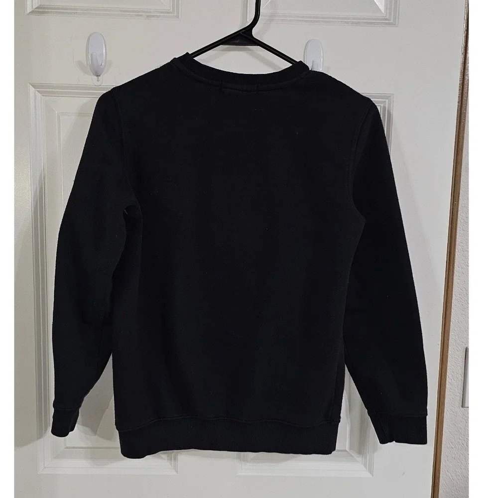 US Polo Assn Mens Sweatshirt Black Red Logo Graphic Sleeve Pullover Large 10-12